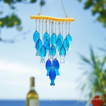 Blue Glass Sea Wind Chimes for Outside